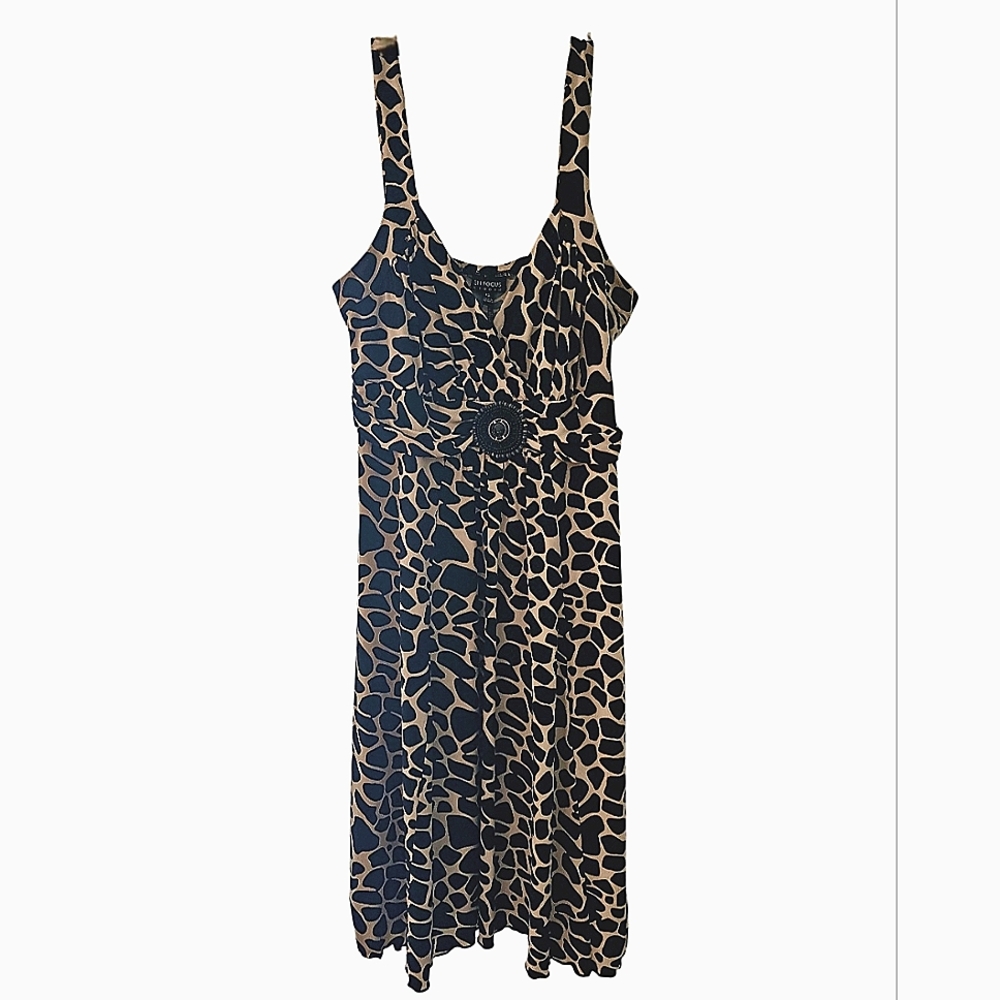 Enfocus Studio Giraffe Print Sleeveless Dress Size 16